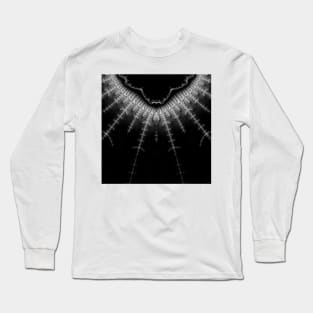 Monochrome Fractal Lightning (mirrored) Long Sleeve T-Shirt